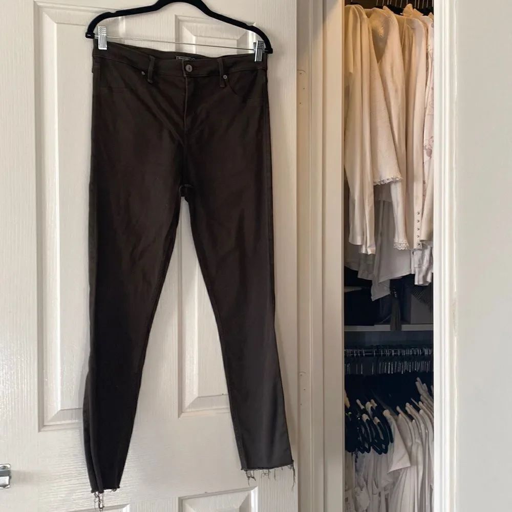 High waist dark green brown jeggings - Abercrombie/ stretch fit